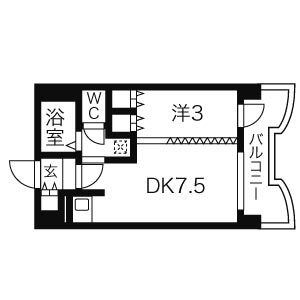 【札幌市中央区南五条東のマンションの間取り】