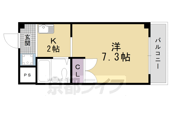 【京都市伏見区深草川久保町のマンションの間取り】