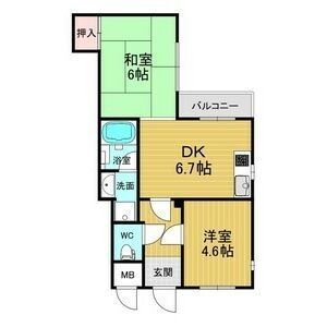 【岸和田市南上町のマンションの間取り】