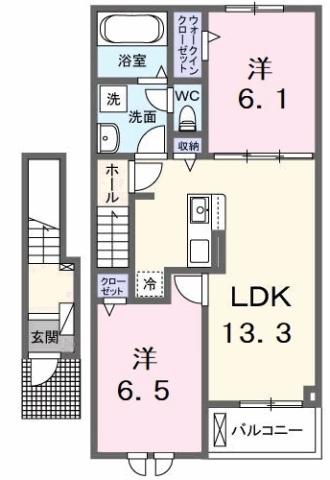 サン・メゾン Eの間取り