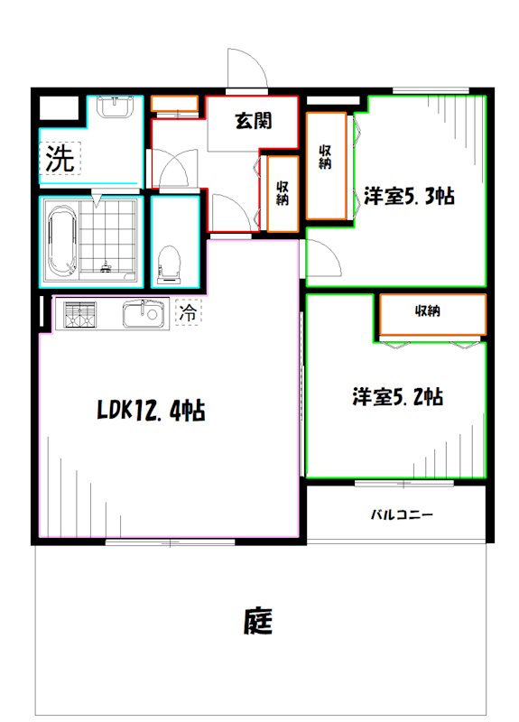 武蔵野市関前のマンションの間取り