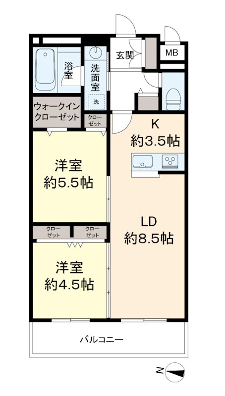 京王ラフィネ橋本テラスの間取り