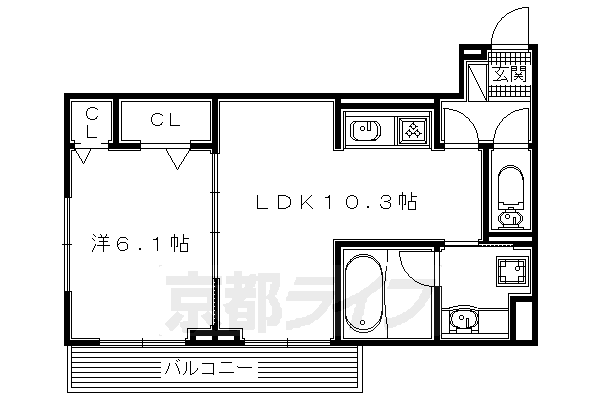 ヴェリタス黄檗Iの間取り