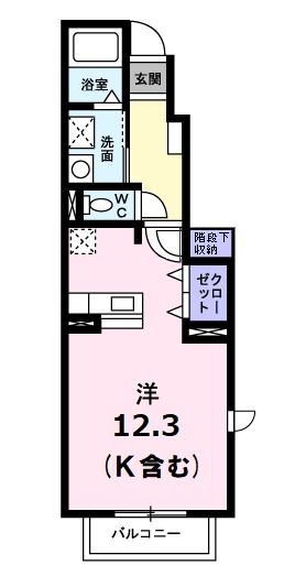 松阪市嬉野野田町のアパートの間取り