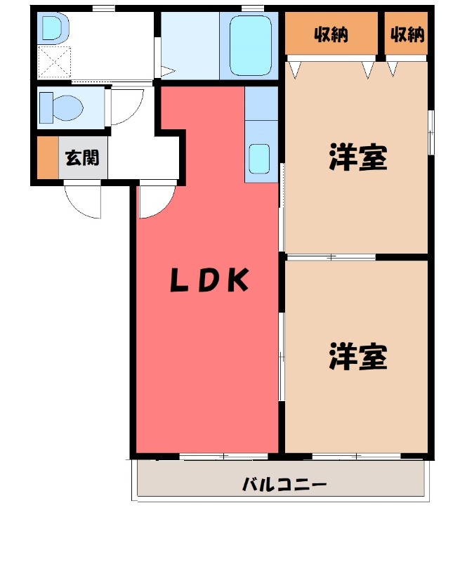 太田市成塚町のアパートの間取り