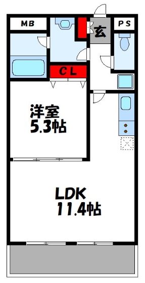 糟屋郡新宮町緑ケ浜のマンションの間取り