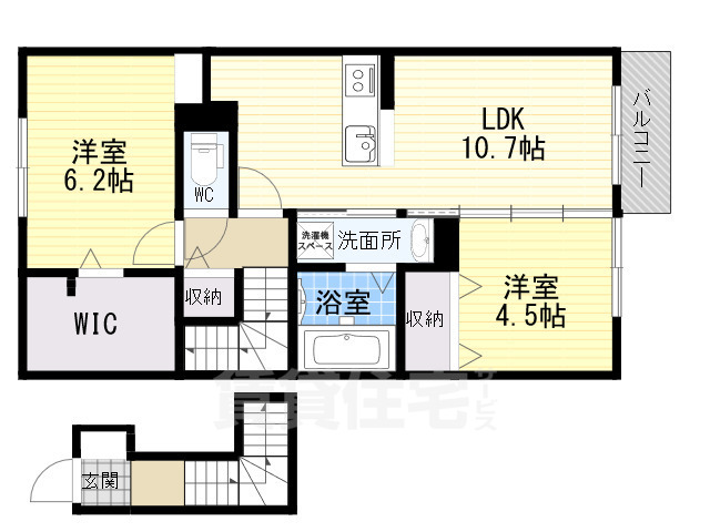 北葛城郡河合町池部のアパートの間取り