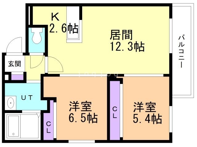 札幌市北区北二十一条西のマンションの間取り