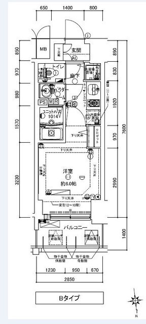 プレサンス天満橋チエロの間取り