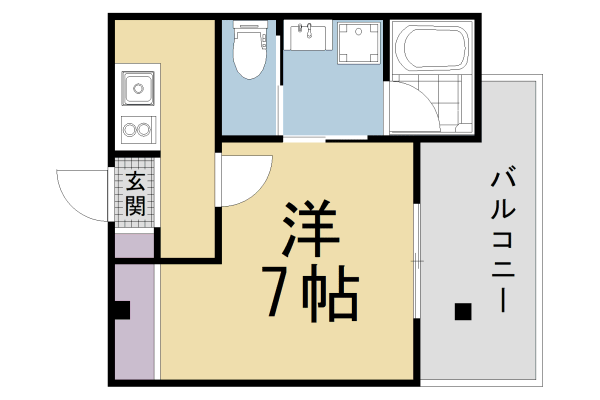 京都市北区上賀茂石計町のマンションの間取り