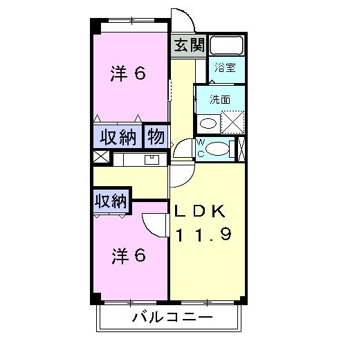 上尾市二ツ宮のマンションの間取り