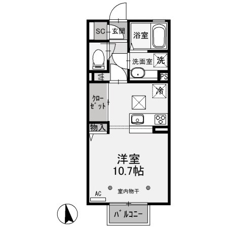 古河市東牛谷のアパートの間取り