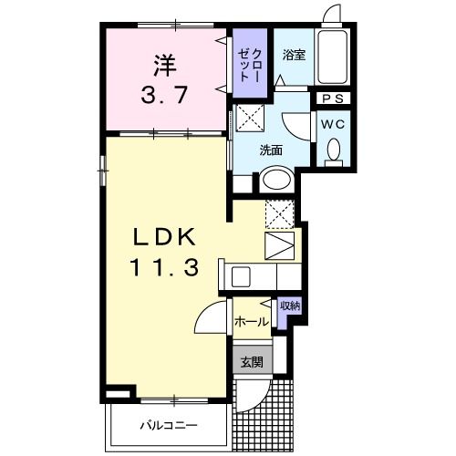 栃木市沼和田町のアパートの間取り