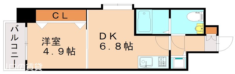 北九州市小倉北区船場町のマンションの間取り