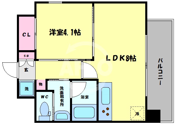 【大阪市阿倍野区松崎町のマンションの間取り】