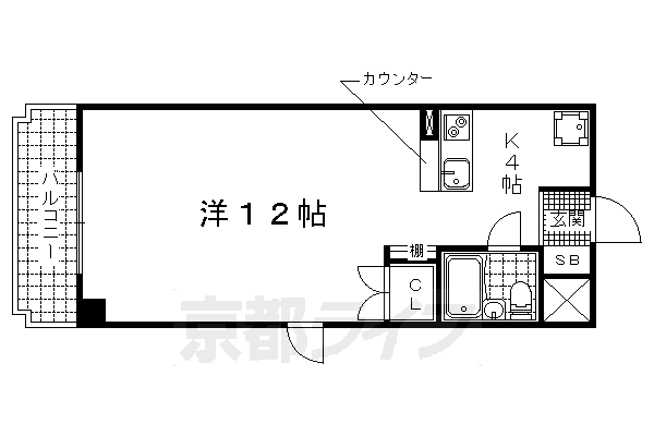 京都市山科区御陵大津畑町のマンションの間取り