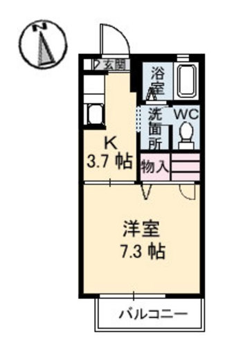 米子市三本松のアパートの間取り