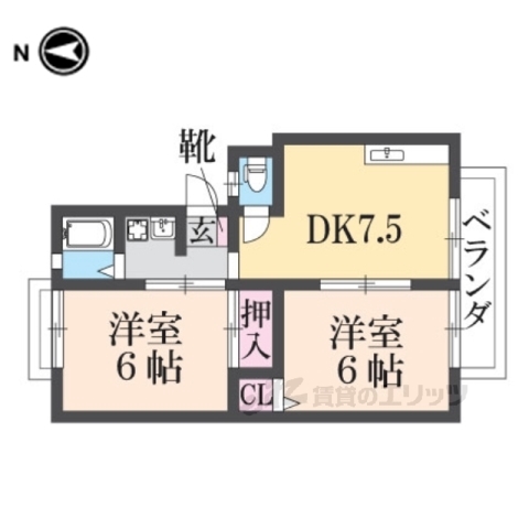 エルクルーセ西賀茂の間取り