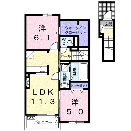 出水市西出水町のアパートの間取り