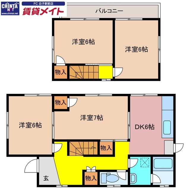 寺家5丁目K様貸家の間取り写真