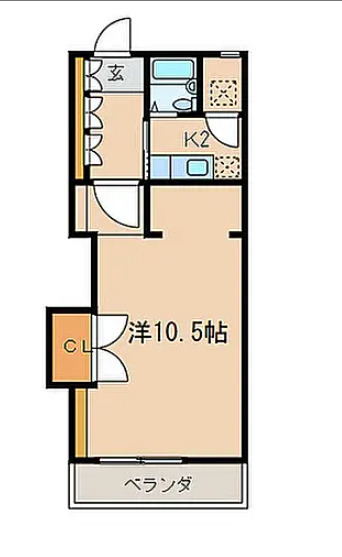 地下鉄空港線 東比恵駅 徒歩6分 4階建 築41年の間取り写真