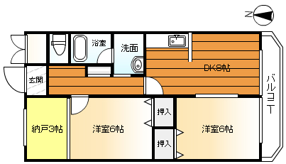 宇都宮市上戸祭のマンションの間取り