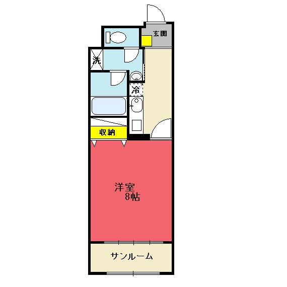 山形市馬見ケ崎のマンションの間取り