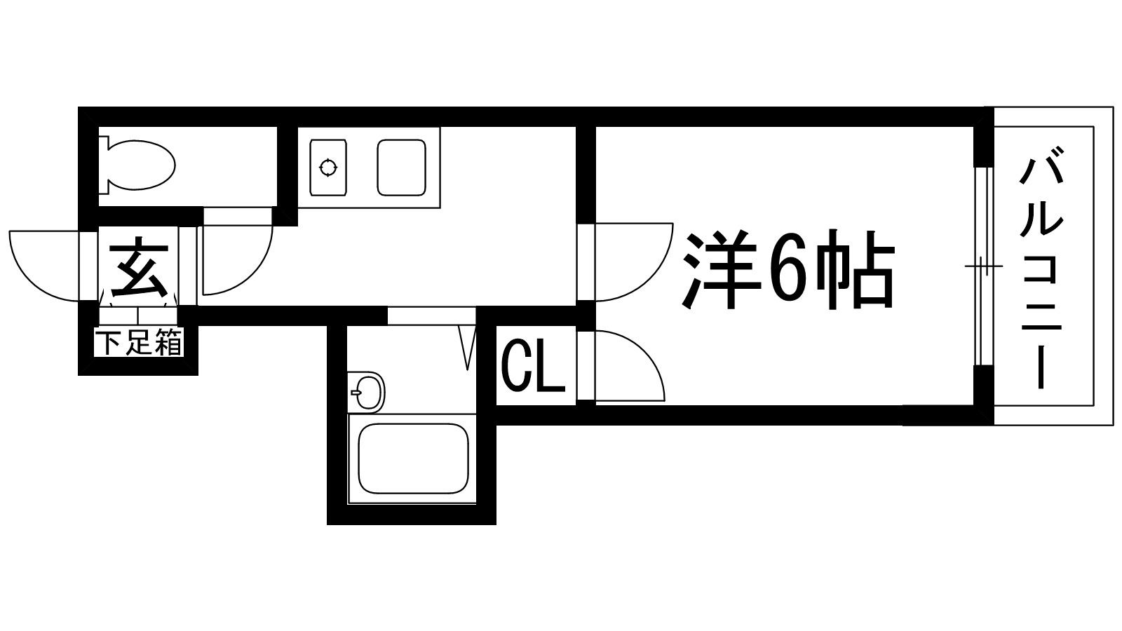 箕面市瀬川のアパートの間取り