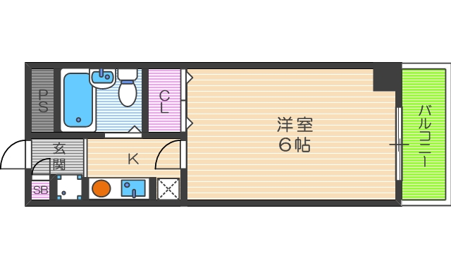 大阪市福島区海老江のマンションの間取り