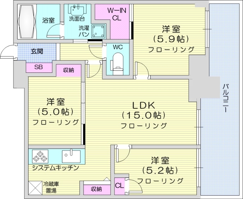 ザ・グランアルト札幌苗穂ステーションタワーの間取り