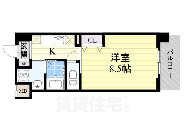 堺市堺区出島海岸通のマンションの間取り