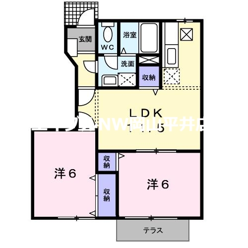 備前市吉永町吉永中のアパートの間取り