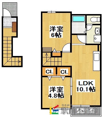 うきは市吉井町のアパートの間取り