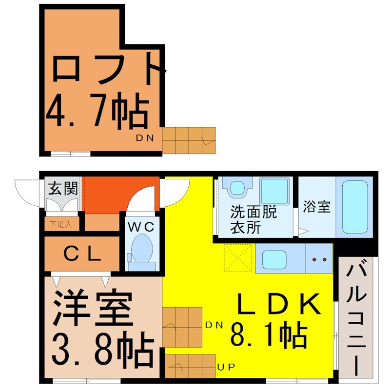 名古屋市中村区太閤のアパートの間取り