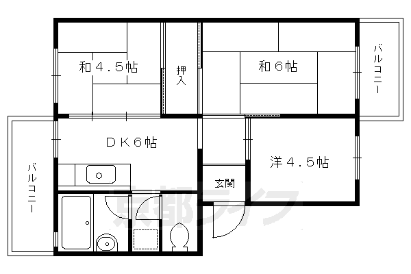 花園マンションの間取り