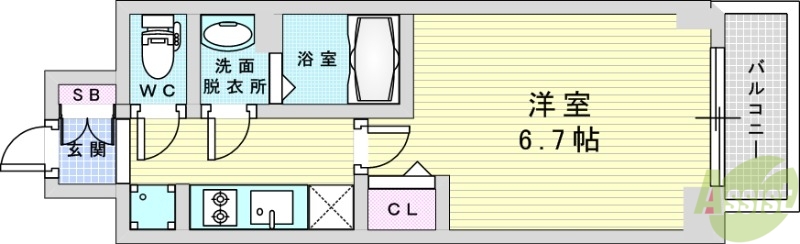 大阪市東淀川区淡路のマンションの間取り