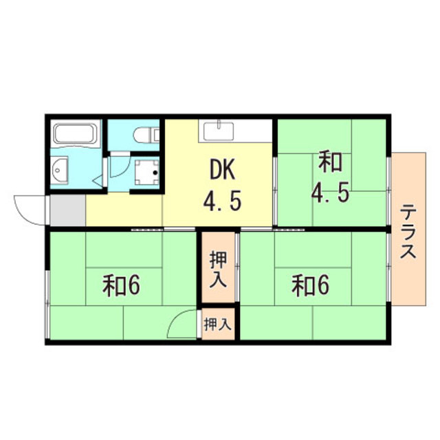 明石市大久保町山手台のアパートの間取り