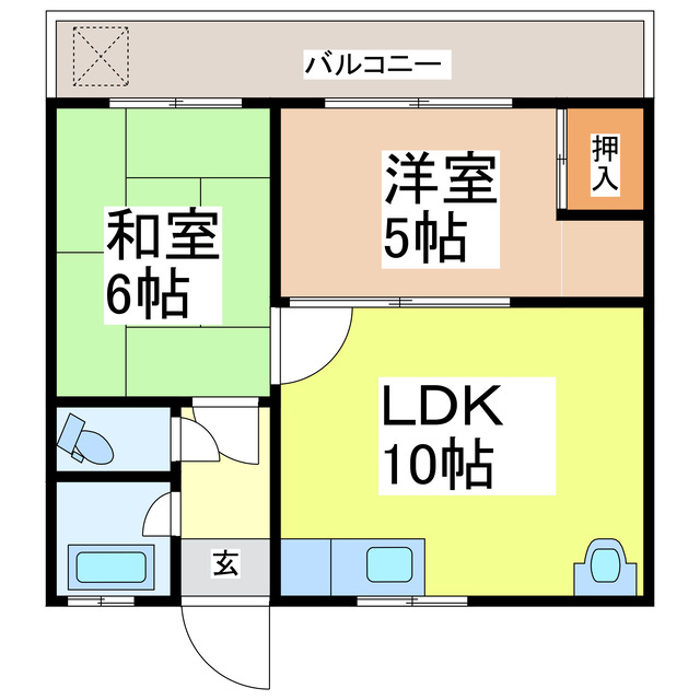 古城町アパートの間取り