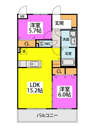 カーサ藤ヶ坂の間取り