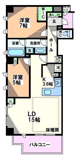 国立市東のマンションの間取り