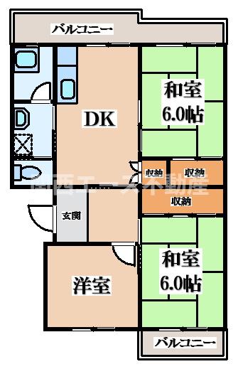 ペア島本江川団地の間取り