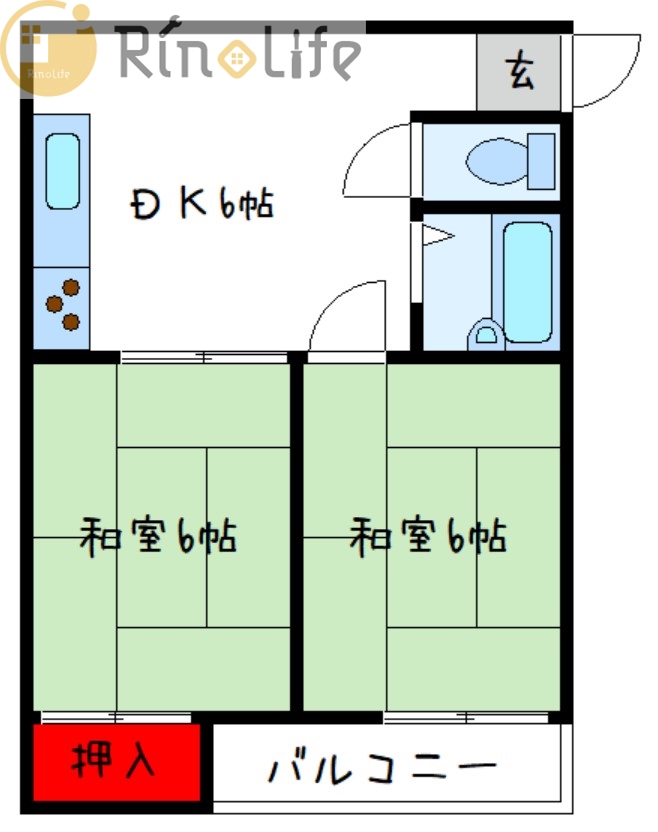 八尾市竹渕東のマンションの間取り