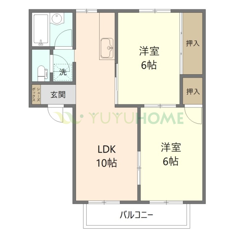 小郡市小郡のアパートの間取り