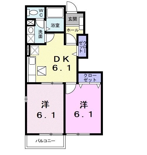 常滑市明和町のアパートの間取り