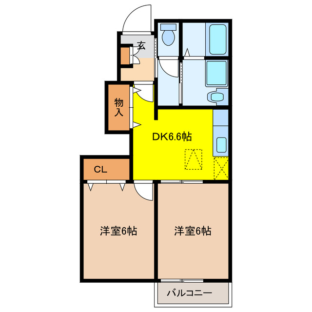 【安八郡輪之内町大藪のアパートの間取り】