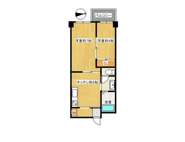 熊本市中央区上林町のマンションの間取り