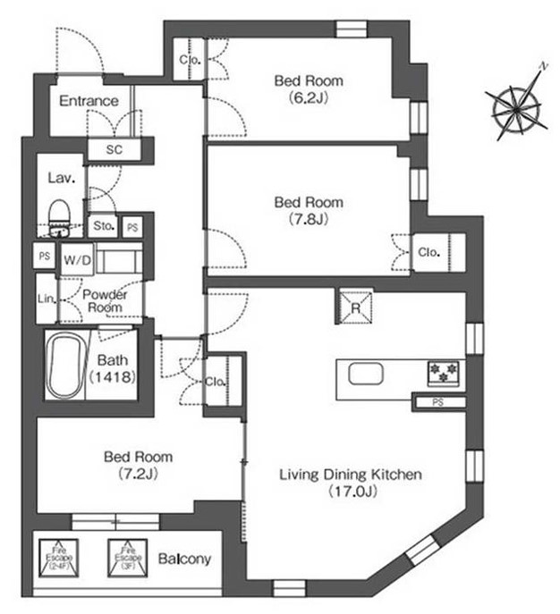 ミレーネ芦屋東山の間取り