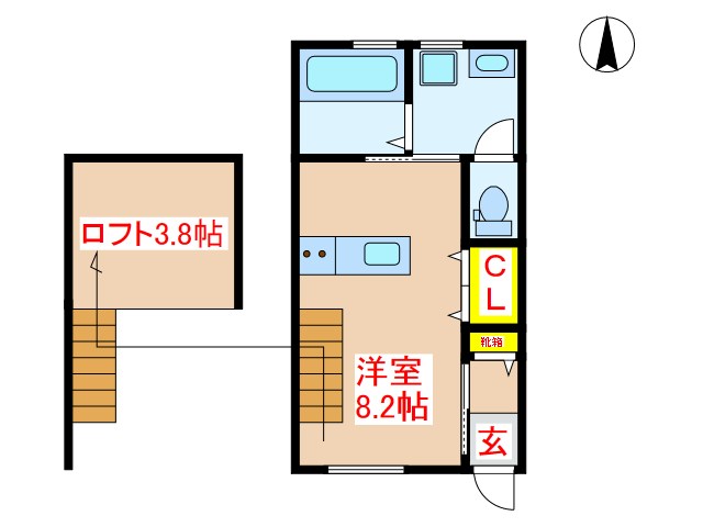 姶良市東餅田のアパートの間取り