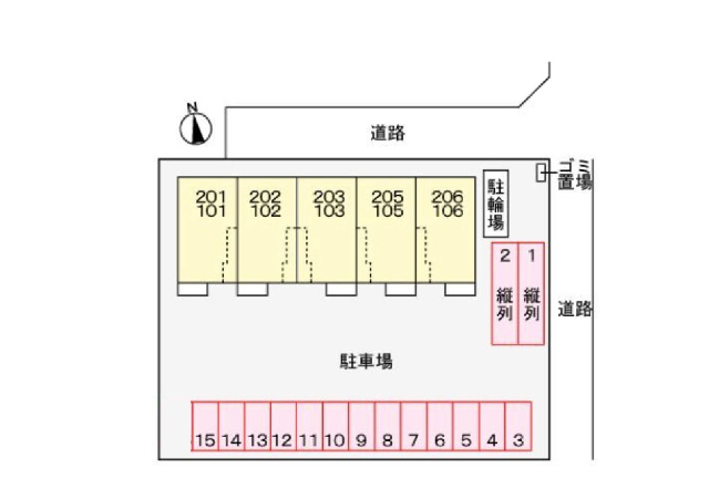 【ラフィネ高茶屋IIの駐車場】