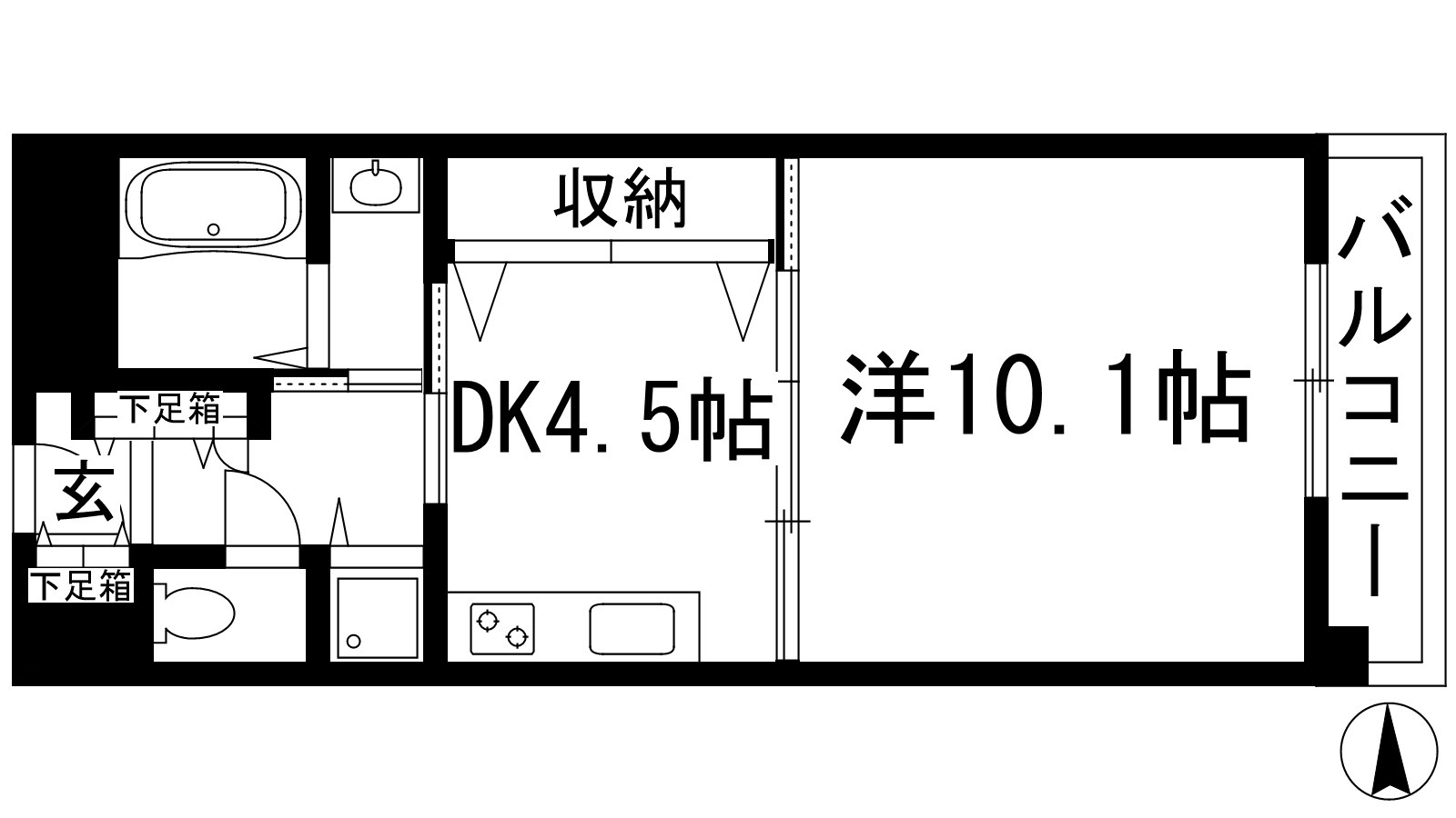 池田市姫室町のマンションの間取り